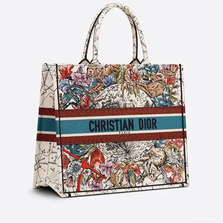 Cheap Constellation Tote Canvas Dior Motif White Book 0416 Hot Sale
